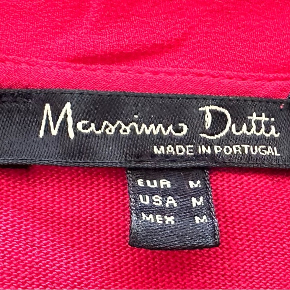 Massimo Dutti Unique Red Tie Neck Long Sleeves Casual Office Work Shirts Top - Picture 8 of 10